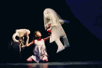 girl with Goat and Bride puppets